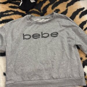 Bebe Gray Pullover with Black Logo